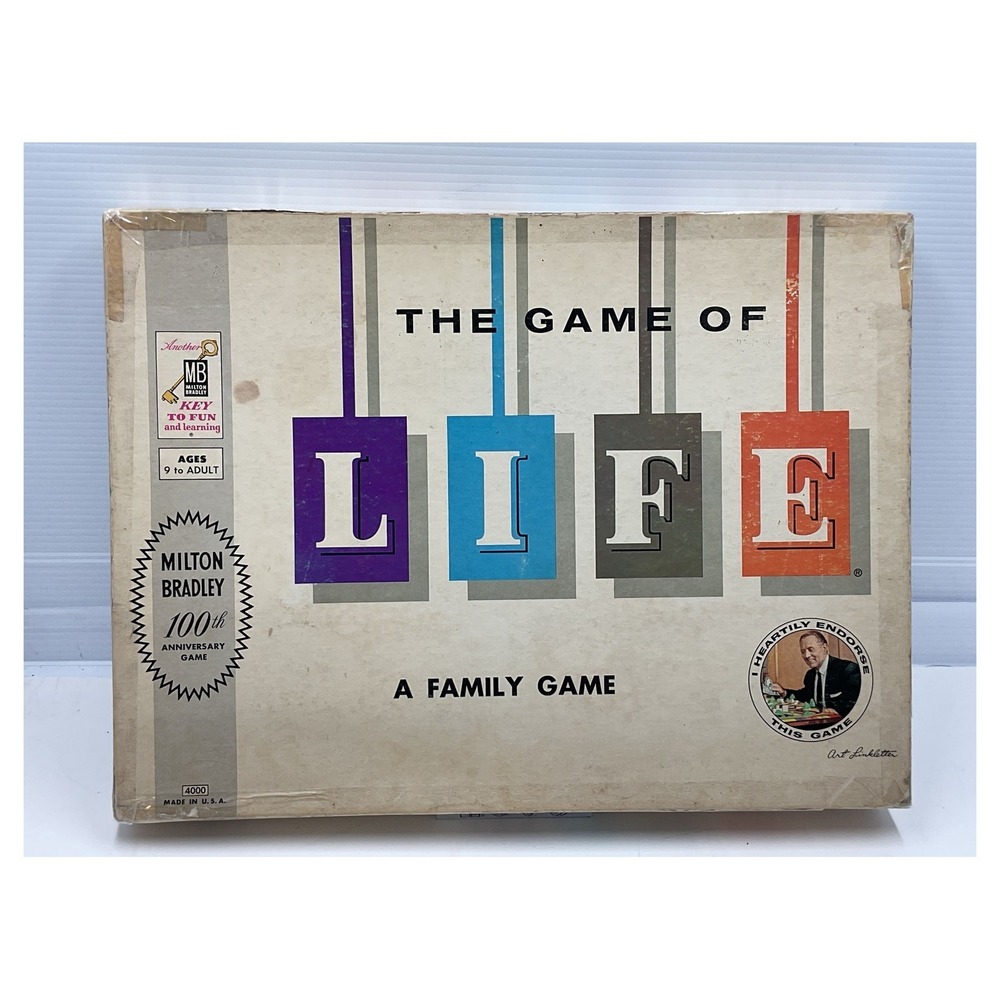 Vintage 1960 Milton Bradley The Game of Life 100th Anniversary Board Game 4000